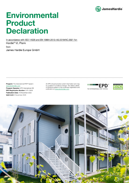 Hardie® VL Plank Environmental Product Declaration