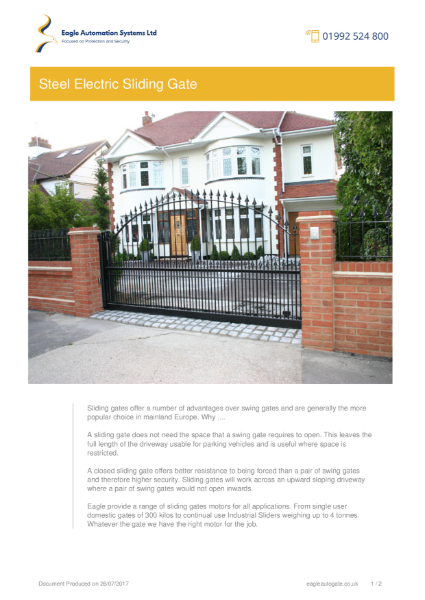 Residential Steel Electric Sliding Gate