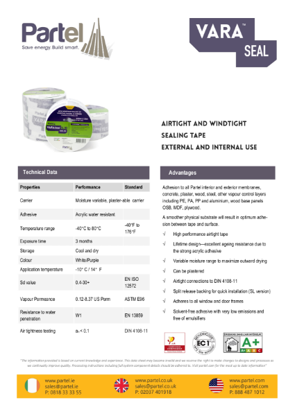 VARA Seal Tape Technical Data Sheet