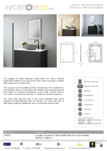 Mirror Specification Sheet , Glass technical data sheet: specifications ...