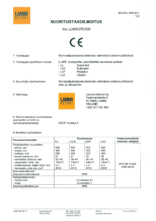 DoP Lämpökivet LL400