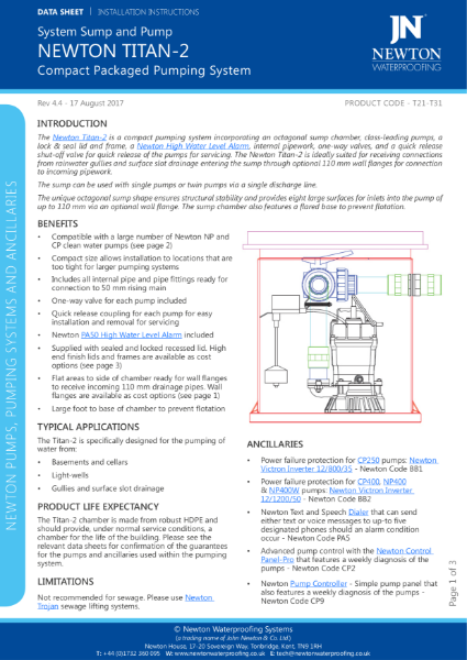 Titan 2 - Technical Data Sheet