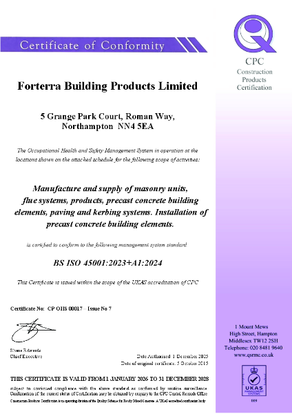 Forterra - ISO 45001 Occupational Health and Safety Management System