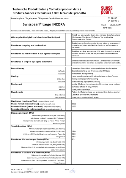 Swisspearl Incora Data Sheet