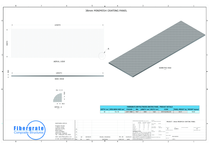 38mm MINIMESH GRATING PANEL