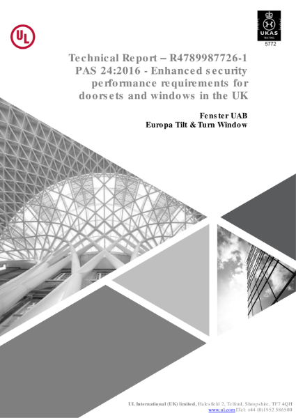 PAS 24:2 016 - Enhanced security performance requirements for doorsets and windows in the UK