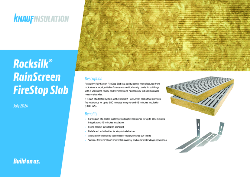 Knauf Insulation Rocksilk® RainScreen FireStop Slab - Product Datasheet