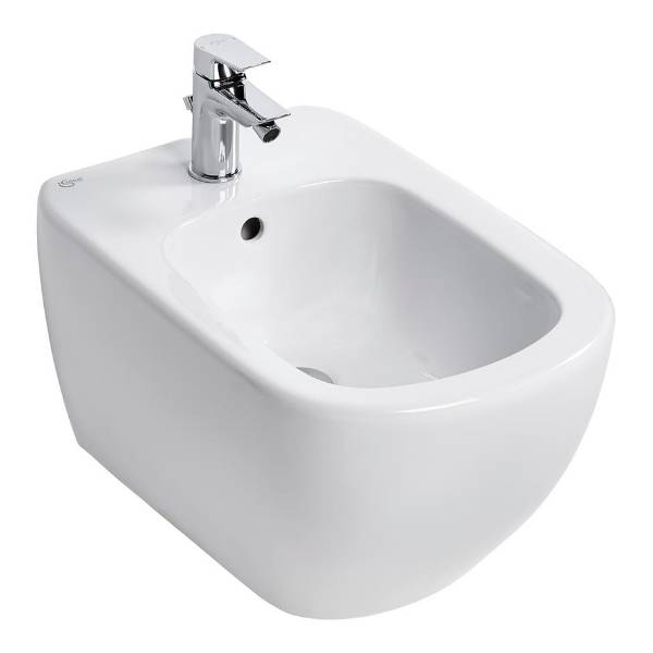 Tesi Wall Mounted Bidet, 1 Taphole With Hidden Fixations