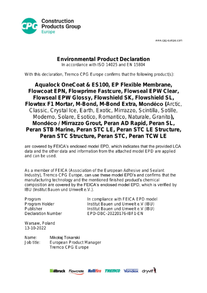 CPG EPD Products based on epoxy-resin, group 3