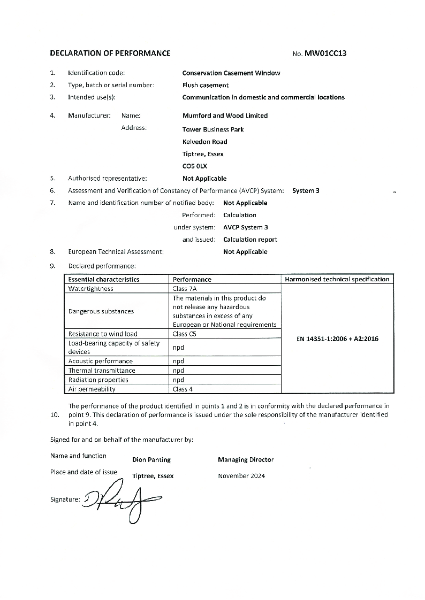 DOP Conservation Casement Window
