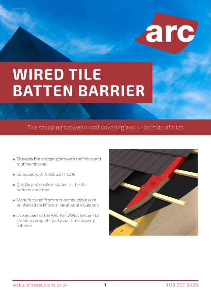 Wired Tile Batten Barrier Data Sheet