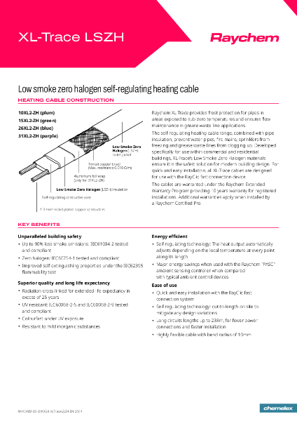 Pipe Freeze Protection - XL TRACE LSZH
