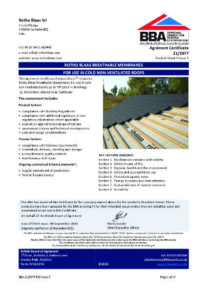 BBA Agrément Certificate