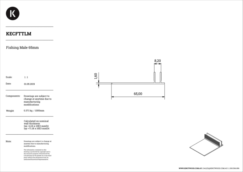 KECFTTLM Cladding Finishing Trim Top Large Male