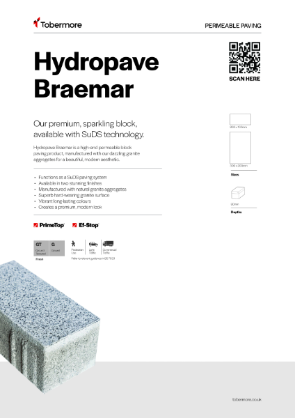 Hydropave Braemar | Permeable Block Paving - Product Data Sheet