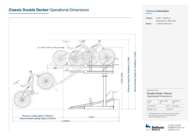 Double Decker Classic - Operational Dimensions