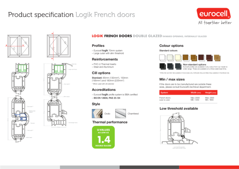 Logik French DG Slim Technical Data Sheet