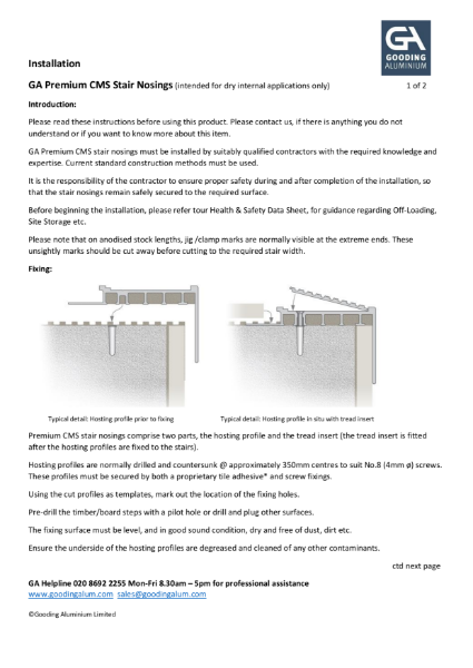 Premium CMS Stair Nosing Installation