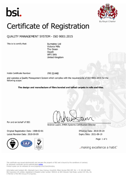 BSI - ISO 9001:2015 Certificate of Registration