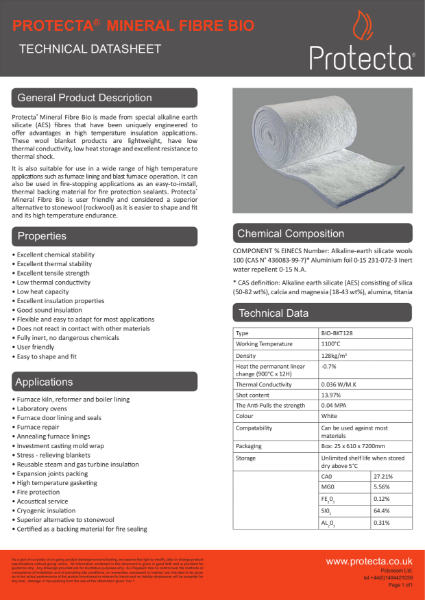 FR Mineral Fibre - Technical Data Sheet