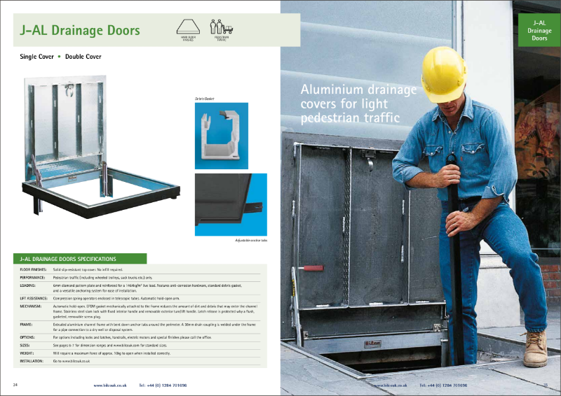 TYPE J-AL/JD-AL 300PSF Floor Access Door with Drainage