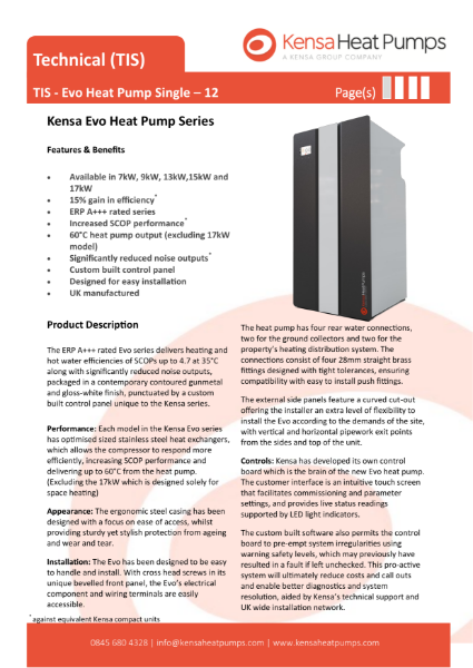 TIS - Evo Heat Pump Single – 12