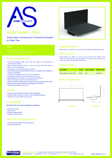 Ambi-Soaker - Plain Datasheet