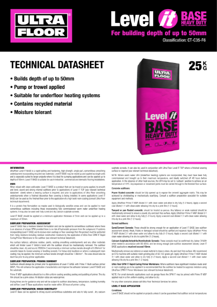 Level IT Base Technical Datasheet