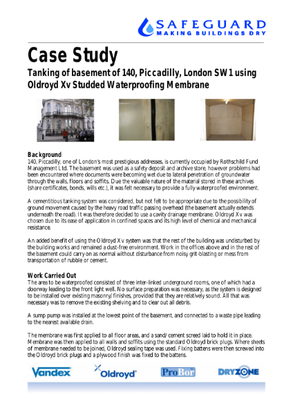 Piccadilly Oldroyd XV Case Study