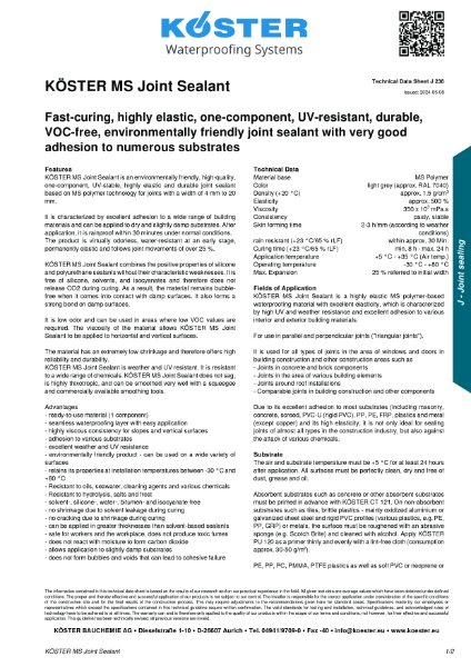 Koster MS Joint Sealant