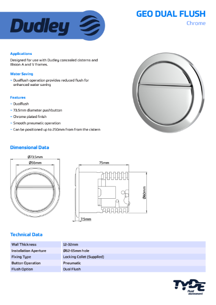 Geo Dualflush Push Button