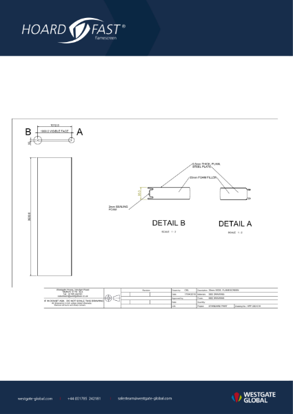 Hoardfast Flamescreen Floor-to-Ceiling - Technical Drawing