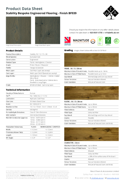 BF939 Magnitude Data Sheet