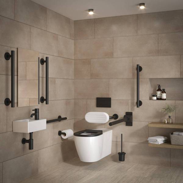 Concept Freedom Wall Hung Doc M Pack With Black Rails - Left Hand Pack