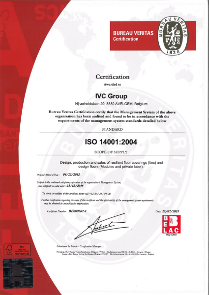 ISO 14001:2004 Certificate