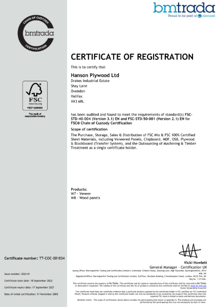 FSC® Chain of Custody 