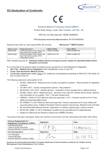 iBEPU Declaration of Conformity EU MDR