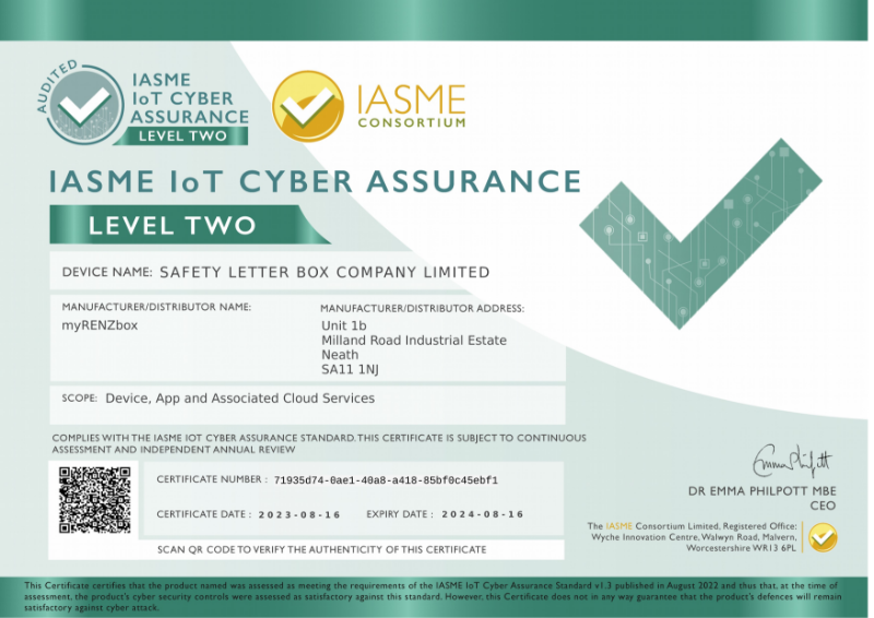 IASME IOT Cyber Assurance Level 2 