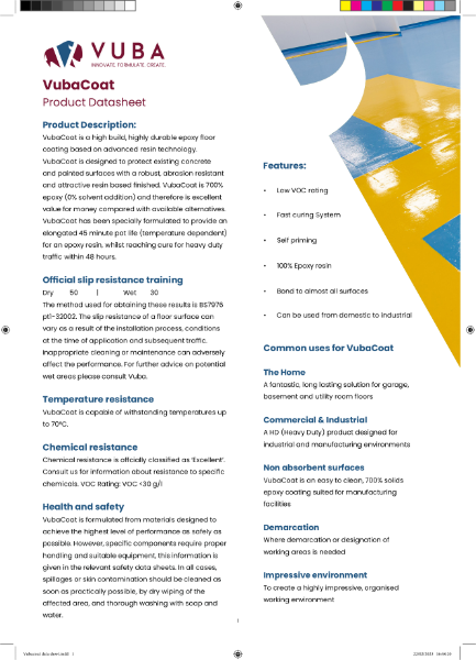 VubaCoat Product Datasheet