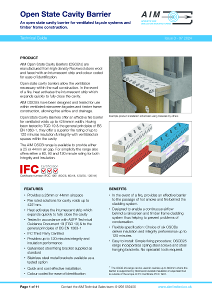 AIM Open State Cavity Barrier Technical Guide 2024