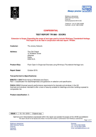 TR1866 OTD Joinery - All Stds - REPORT