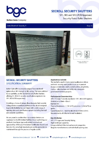 SecRoll Security Shutters - SR1, SR2 and SR3 LPCB Approved Security Rated Shutters