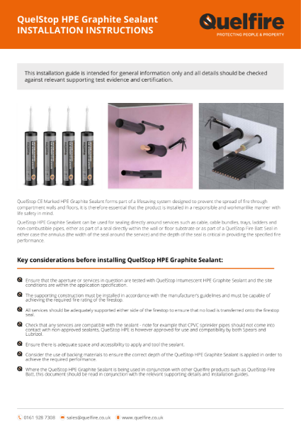 Installation Instructions - QHPE QuelStop HPE Intumescent Graphite Sealant