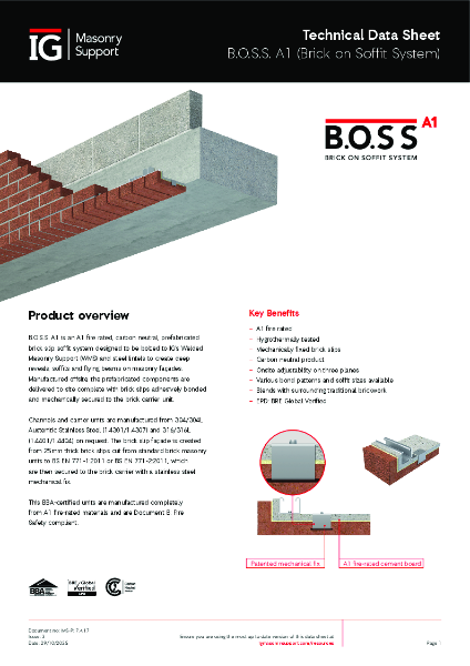 B.O.S.S. A1 (Brick on Soffit System) Technical Data Sheet