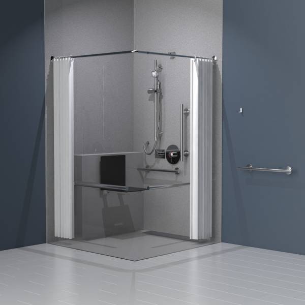 STYLE Concealed Valve Doc M Shower Pack with Stainless Steel Luxury Concealed Fixing Grab Rails and Slimline Shower Seat