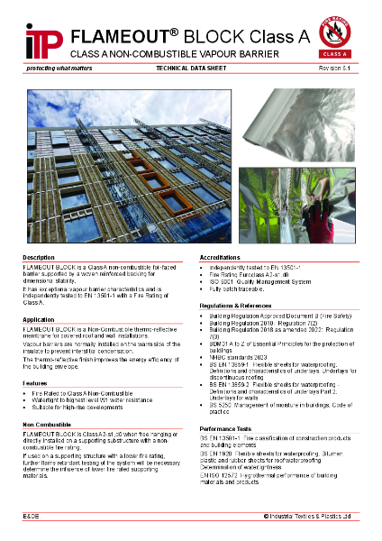 FlameOUT Block Class A TDS R6-1