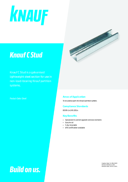 Knauf C Stud Data Sheet
