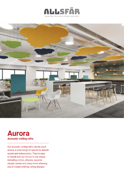 Specification Sheet for Aurora Acoustic Ceiling Rafts
