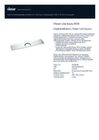 Tuotekortti - Vieser Line Kouru 800
