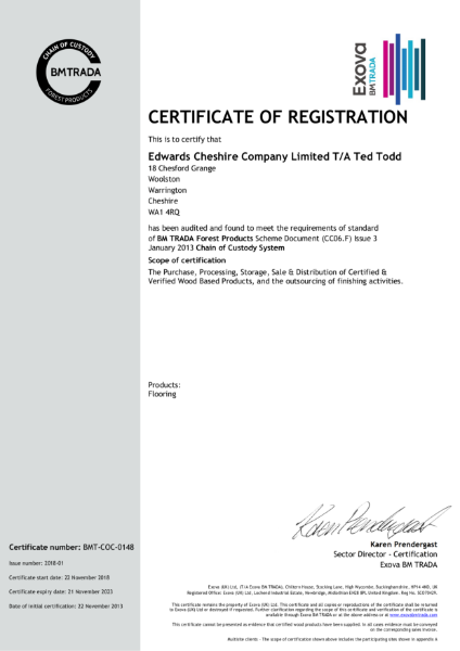 BMTRADA Certificate